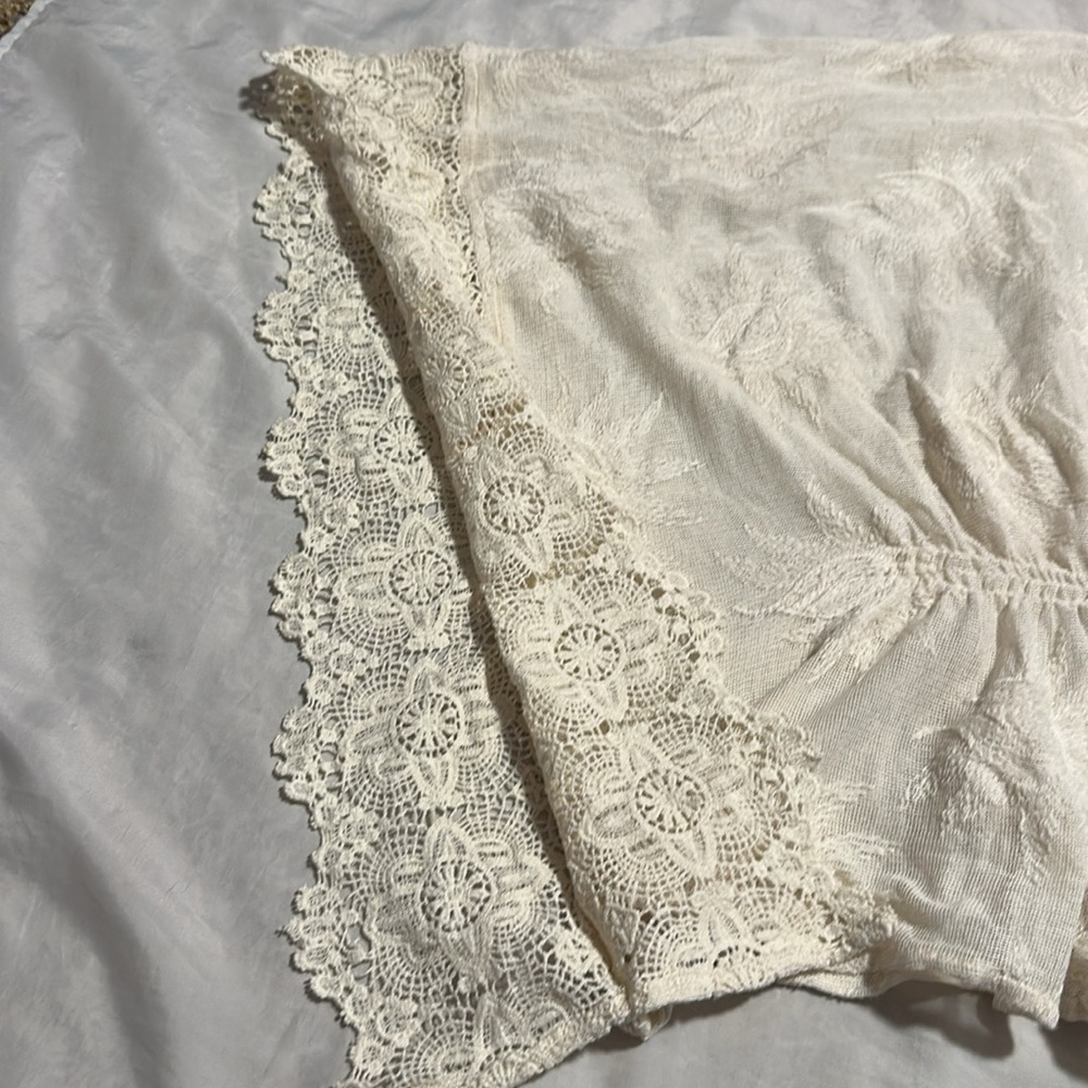 Anthropologie Lace Crochet Boho Top Cinch Waist Sz S - Picture 6 of 8